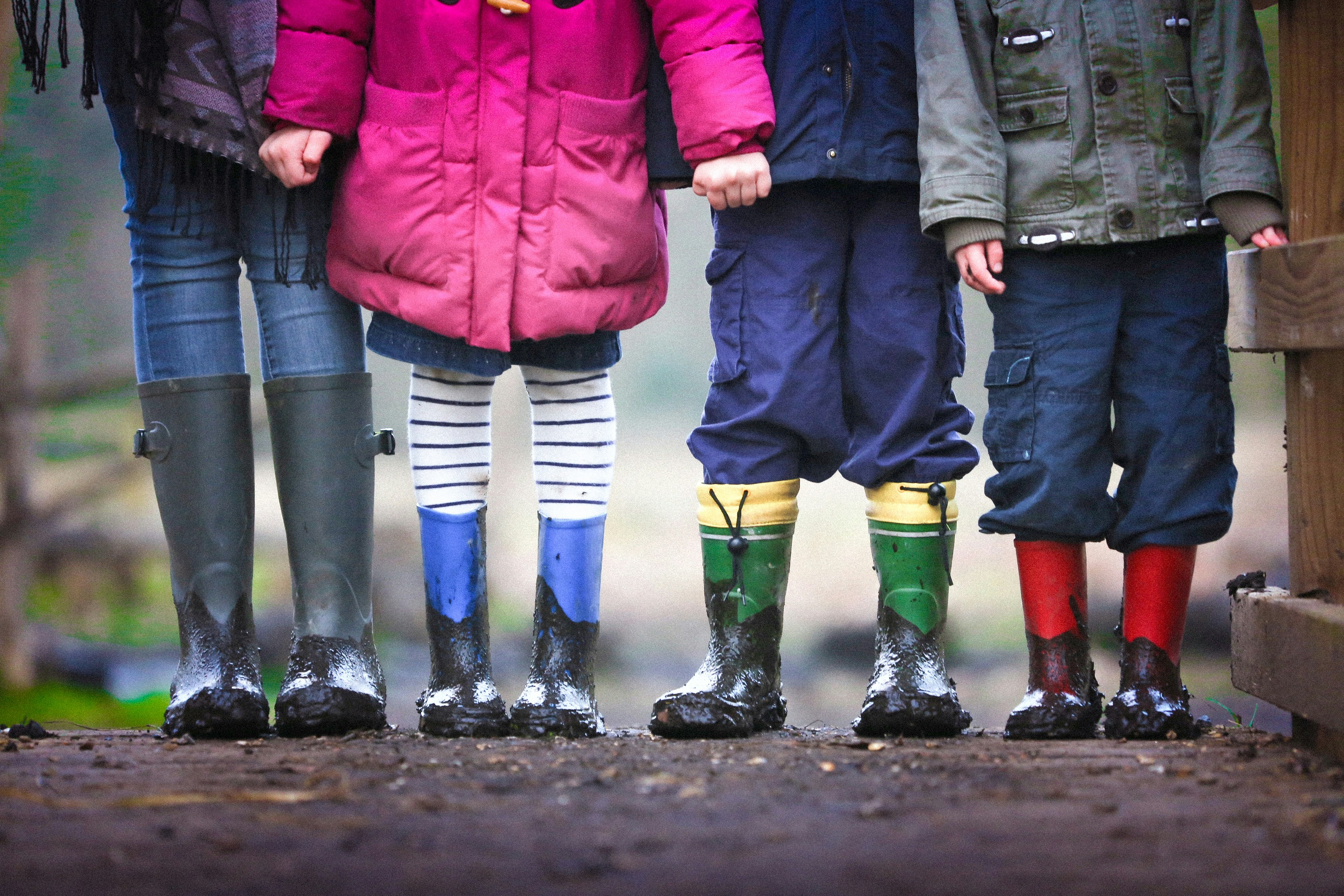 children with rainboots